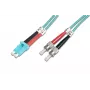 DIGITUS Glasfaser-Patchkabel, LC auf ST Multimode 50/125 µm, Duplex, Länge 10 m, Klasse OM3