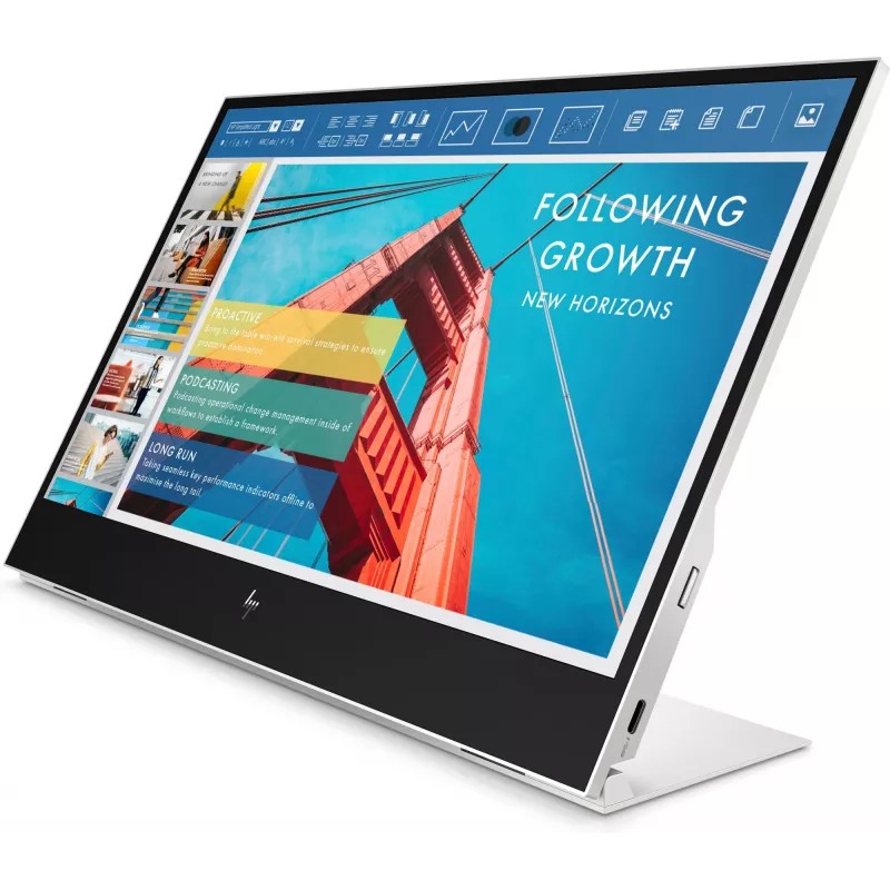 HP E-Series E14 G4 Portable Monitor, 35,6 cm (14 Zoll), 1920 x 1080 Pixel, Full HD, LCD, 5 ms, Silber