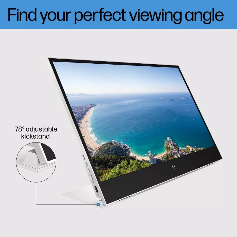 HP E-Series E14 G4 Portable Monitor, 35,6 cm (14 Zoll), 1920 x 1080 Pixel, Full HD, LCD, 5 ms, Silber