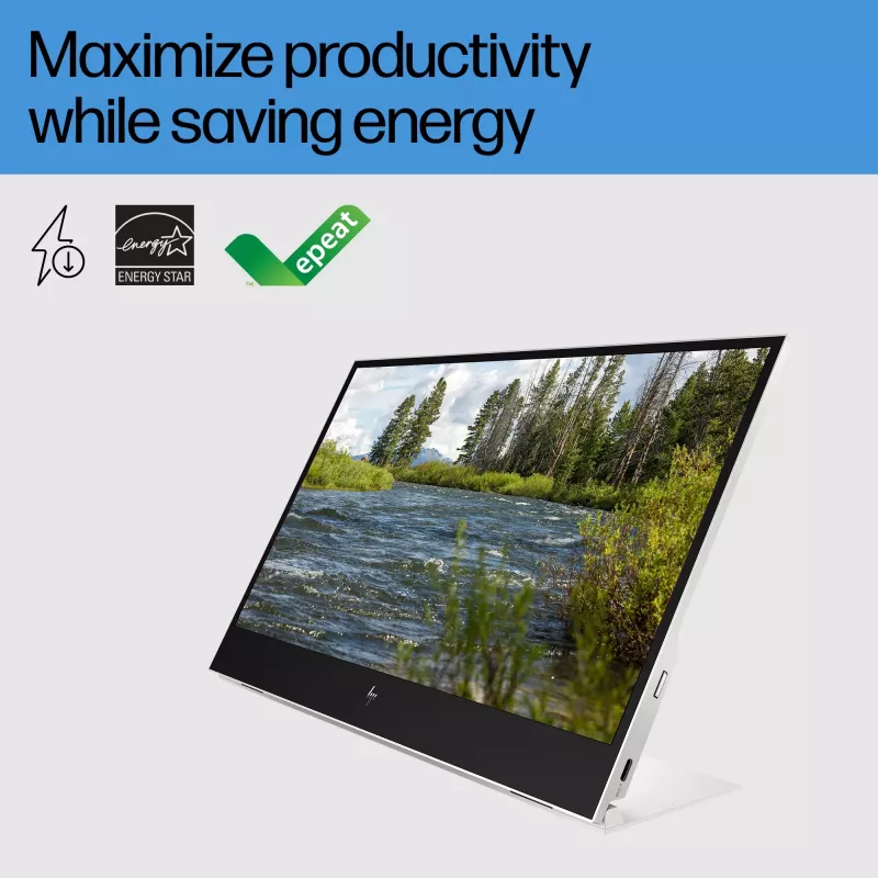 HP E-Series E14 G4 Portable Monitor, 35,6 cm (14 Zoll), 1920 x 1080 Pixel, Full HD, LCD, 5 ms, Silber
