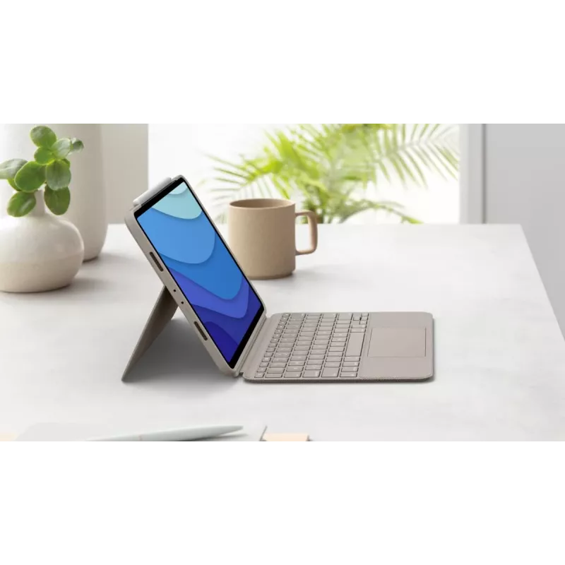 LOGITECH Combo Touch – Sand für iPad Pro 11 inch (1., 2., 3. Gen.) – Deutsch – QWERTZ