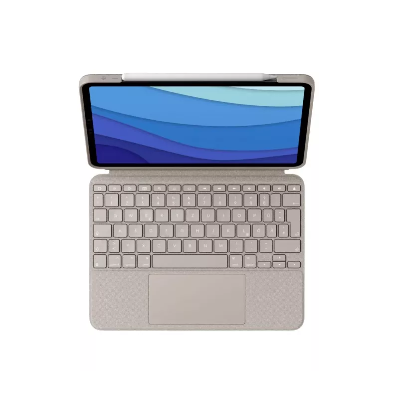 LOGITECH Combo Touch – Sand für iPad Pro 11 inch (1., 2., 3. Gen.) – Deutsch – QWERTZ