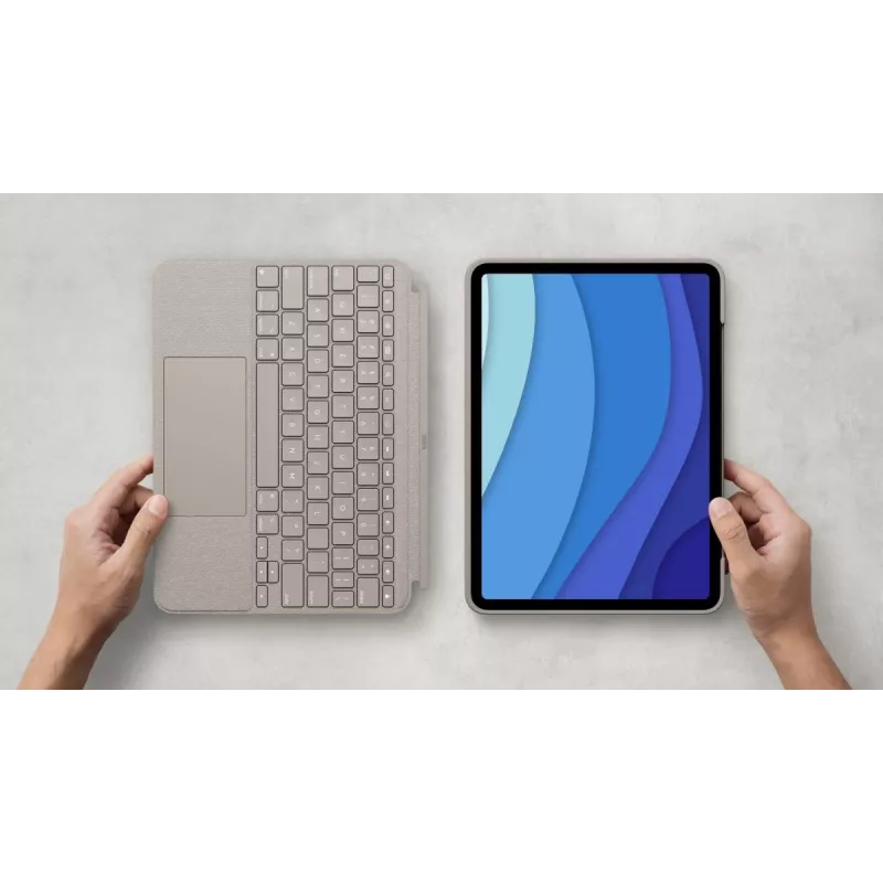 LOGITECH Combo Touch – Sand für iPad Pro 11 inch (1., 2., 3. Gen.) – Deutsch – QWERTZ