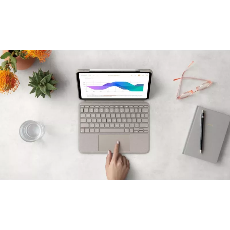 LOGITECH Combo Touch – Sand für iPad Pro 11 inch (1., 2., 3. Gen.) – Deutsch – QWERTZ