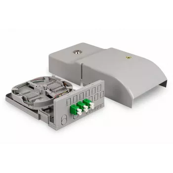 DIGITUS FTTH Heimverteilereinheit. 3x LC/APC Duplex OS2. IP54. Spleißfertig