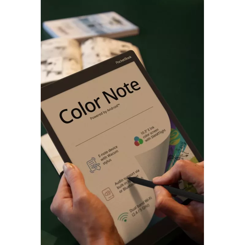 PocketBook Color Note PB1041-1-WW-B E-Book-Reader, 10,3 Zoll E Ink Kaleido 3, 1404x1872, 32 GB, microSD, USB-C, Stormy Sea