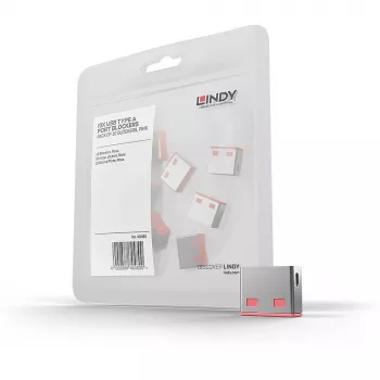 Lindy USB-Portblocker (ohne Schlüssel) – 10er-Pack, Pink, Portblocker, USB Typ-A, Pink, Acrylnitril-Butadien-Styrol (ABS), 10 Stück, Polybeutel