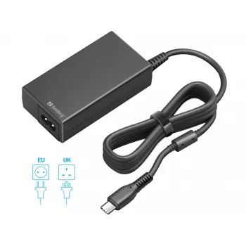 Sandberg 135-76 USB-C Netzteil PD65W EU+UK, 65 W, 3,25 A, 100-240 V, 1,8 m Kabel