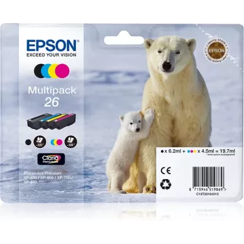 Patrone Epson Tinten C13T26164010 Schwarz Cyan Magenta Gelb