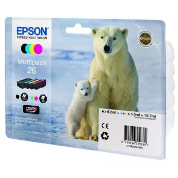 Patrone Epson Tinten C13T26164010 Schwarz Cyan Magenta Gelb