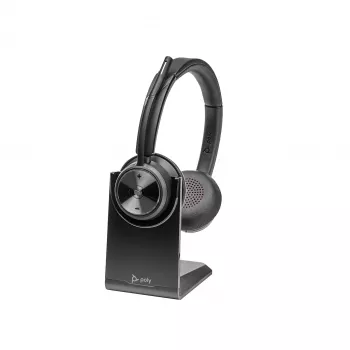 HP Poly Savi 7320 UC 8L553AA DECT-Headset, Stereo, On-Ear, kabellos, für Microsoft Teams zertifiziert, Schwarz