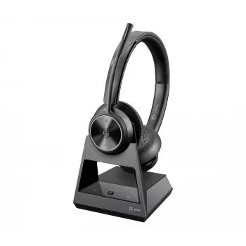 HP Poly Savi 7320 UC 8L553AA DECT-Headset, Stereo, On-Ear, kabellos, für Microsoft Teams zertifiziert, Schwarz