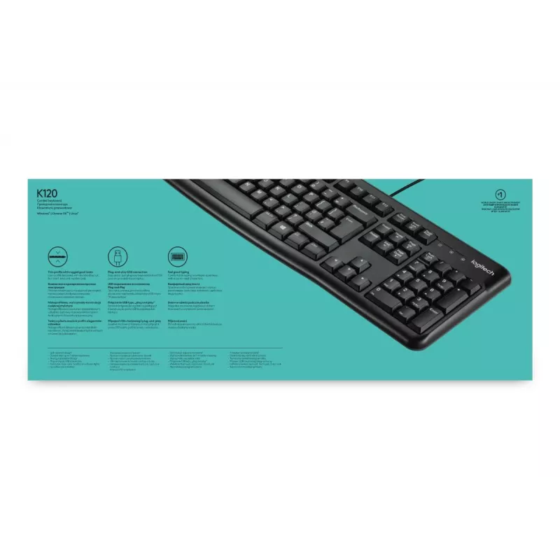 LOGITECH Tastatur K120 - Für Unternehmen Azerty Belgisch