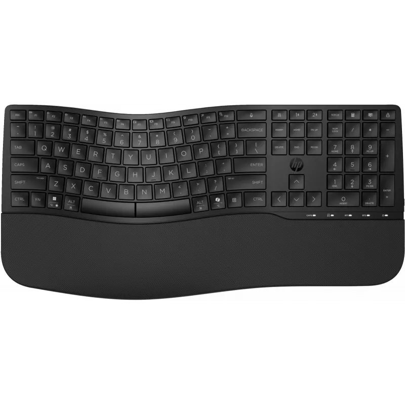 HP 685 Comfort Dual-Mode Tastatur 8T6L9UT#ABB, kabellos 2,4 GHz, Multi-Device, 23 programmierbare Tasten, Full-Size, QWERTY International Englisch, schwarz