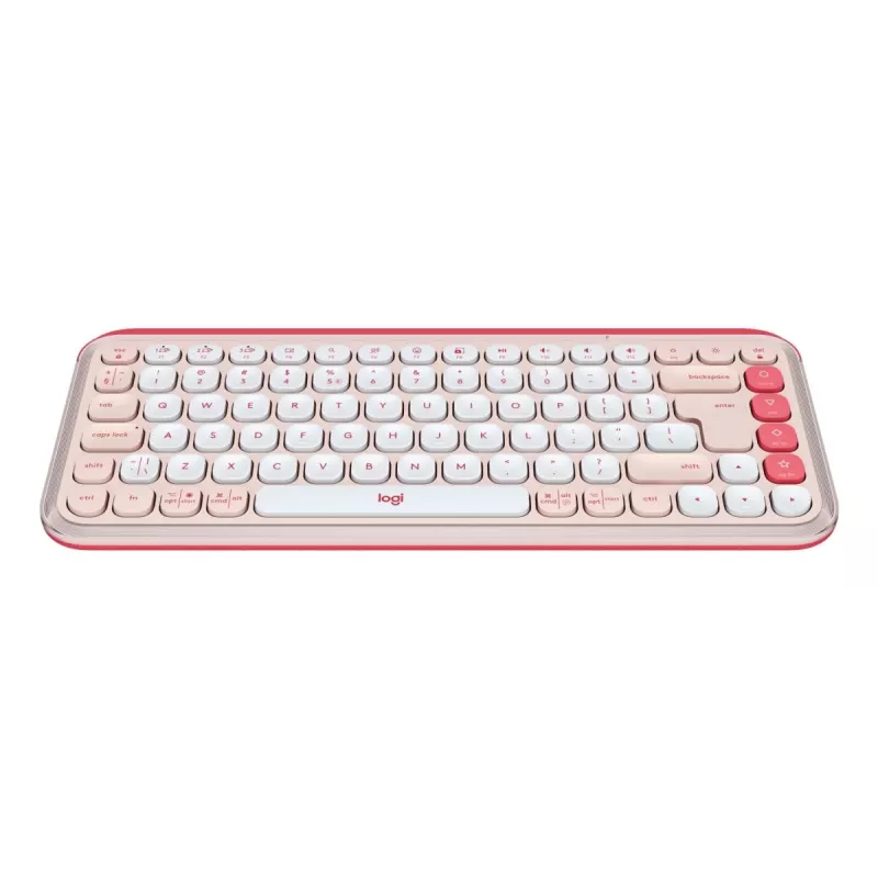 Logitech POP Icon Keys kabellose Tastatur, Rosé, QWERTY, US-International