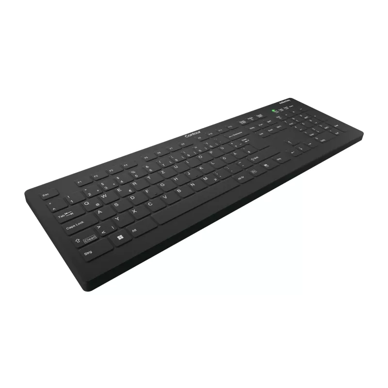 Contour Design Active Key Contour QuickClean Medical Keyboard abnehmbare Abdeckung Vollformat Wireless Schwarz DE C8112