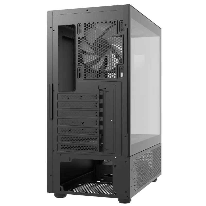 XPG Invader X Mini Midi-Tower-PC-Gehäuse, ATX/Micro-ATX/Mini-ITX, Hartglas, 5x 120-mm-ARGB-Lüfter, USB-C, ohne Netzteil, Schwarz