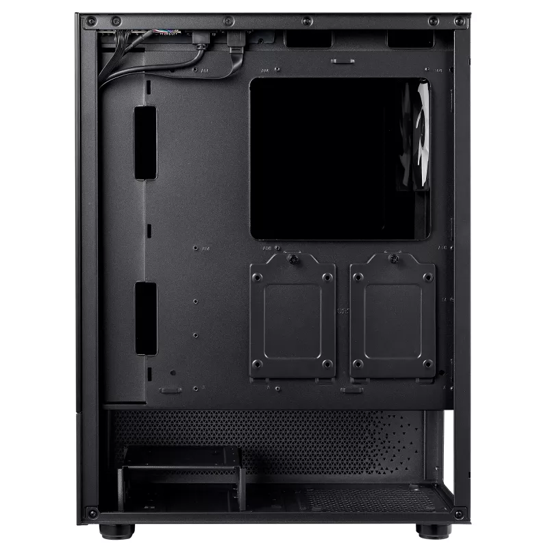 XPG Invader X Mini Midi-Tower-PC-Gehäuse, ATX/Micro-ATX/Mini-ITX, Hartglas, 5x 120-mm-ARGB-Lüfter, USB-C, ohne Netzteil, Schwarz
