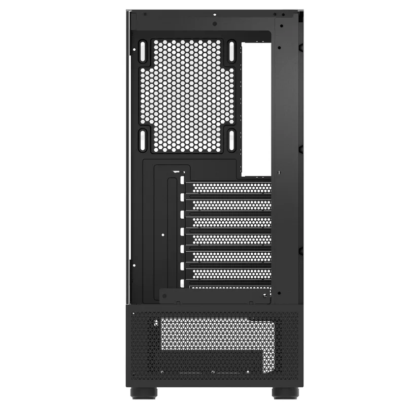 XPG Invader X Mini Midi-Tower-PC-Gehäuse, ATX/Micro-ATX/Mini-ITX, Hartglas, 5x 120-mm-ARGB-Lüfter, USB-C, ohne Netzteil, Schwarz