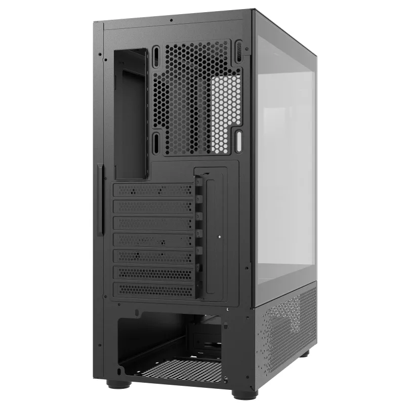 XPG Invader X Mini Midi-Tower-PC-Gehäuse, ATX/Micro-ATX/Mini-ITX, Hartglas, 5x 120-mm-ARGB-Lüfter, USB-C, ohne Netzteil, Schwarz