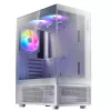 XPG Invader X Mini Midi-Tower-PC-Gehäuse, ATX/Micro-ATX/Mini-ITX, Glasseitenteile, 5x 120-mm-ARGB-Lüfter, USB-C, ohne Netzteil, Weiß