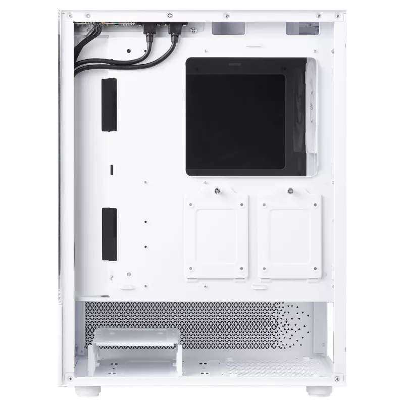 XPG Invader X Mini Midi-Tower-PC-Gehäuse, ATX/Micro-ATX/Mini-ITX, Glasseitenteile, 5x 120-mm-ARGB-Lüfter, USB-C, ohne Netzteil, Weiß
