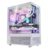 XPG Invader X Mini Midi-Tower-PC-Gehäuse, ATX/Micro-ATX/Mini-ITX, Glasseitenteile, 5x 120-mm-ARGB-Lüfter, USB-C, ohne Netzteil, Weiß