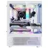 XPG Invader X Mini Midi-Tower-PC-Gehäuse, ATX/Micro-ATX/Mini-ITX, Glasseitenteile, 5x 120-mm-ARGB-Lüfter, USB-C, ohne Netzteil, Weiß