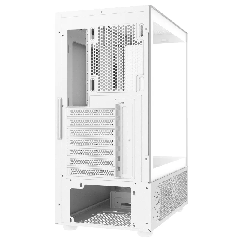 XPG Invader X Mini Midi-Tower-PC-Gehäuse, ATX/Micro-ATX/Mini-ITX, Glasseitenteile, 5x 120-mm-ARGB-Lüfter, USB-C, ohne Netzteil, Weiß
