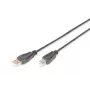 Digitus AK-300105-018-S USB-2.0-Kabel Typ A auf Typ B, Stecker / Stecker, 1,8 m, Schwarz