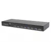 DIGITUS Modularized 43,2 cm (17 Zoll) TFT-Konsole mit 8-Port-KVM, RAL 9005 schwarz – Qwertz, US