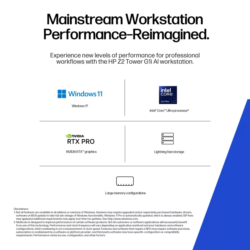 HP Z2 Tower G1i Intel Core Ultra 7 265K 32 GB DDR5-SDRAM NVIDIA RTX A1000 Windows 11 Pro Workstation KI-Workstation, KI-PC