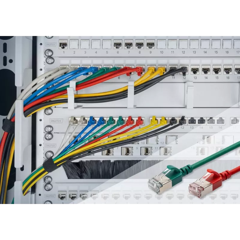 DIGITUS schlank Patchkabel - CAT6A - F-FTP - 3m - Grün
