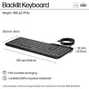 HP 405 Multi-Device Hintergrundbeleuchtete Kabelgebundene Tastatur, Vollformat (100%), Kabelgebunden, USB, Membran, Schwarz