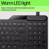 HP 405 Multi-Device Hintergrundbeleuchtete Kabelgebundene Tastatur, Vollformat (100%), Kabelgebunden, USB, Membran, Schwarz