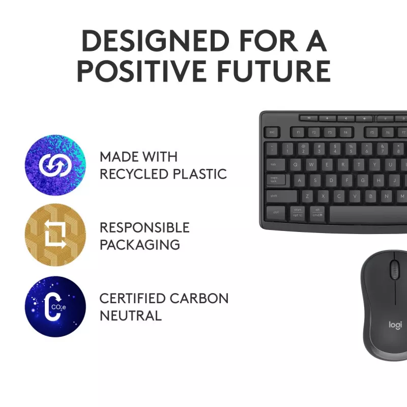 Logitech MK370 Combo for Business – Kabellose Tastatur und Maus in voller Größe