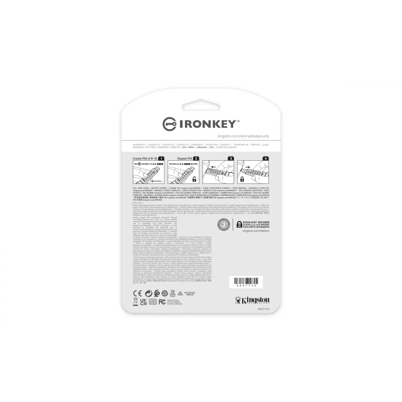 Kingston Technology IronKey 64GB Keypad 200, FIPS 140-3 Level 3, AES-256 Hardware-verschlüsselt