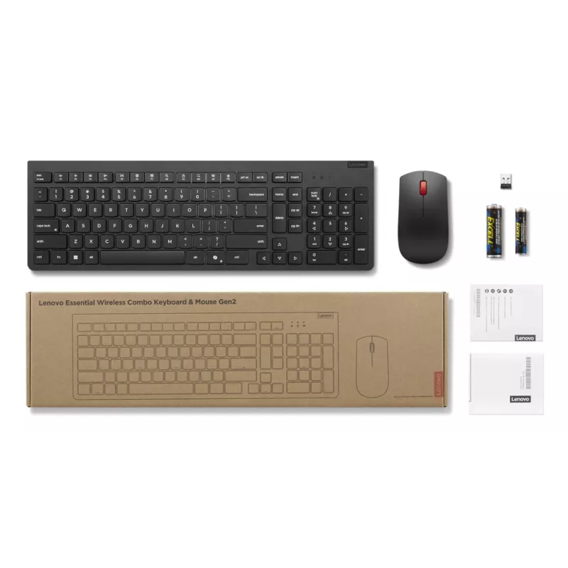 Lenovo 4X31R64491 Tastatur Maus inklusive Office RF Wireless Schwarz