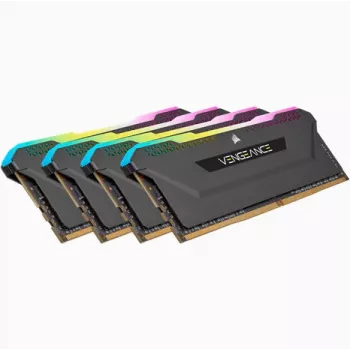 CORSAIR Arbeitsspeicher 64GB DDR4 (4 x 16GB) DRAM 3200MHz C16 Speicherkit Vengeance RGB Pro SL Schwarz