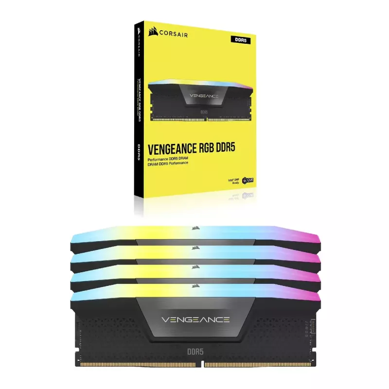 DIMM 128 GB DDR5-5600 (4x 32 GB) Quad-Kit, Arbeitsspeicher schwarz, CMH128GX5M4B5600C40, Vengeance RGB, INTEL XMP