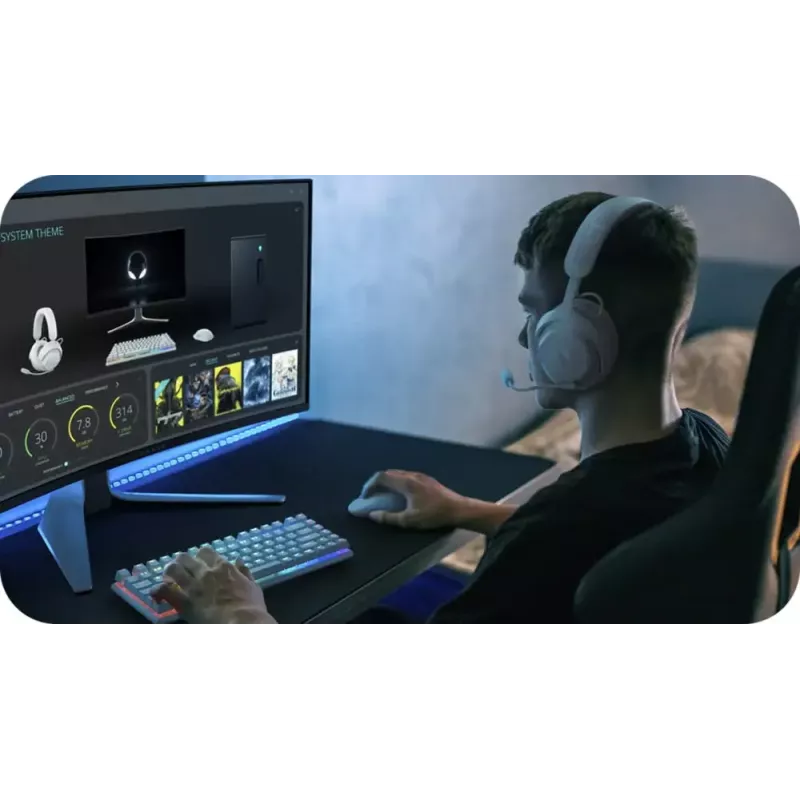 Alienware PRO-HS-G-DEAM Headset Kabelgebunden & Kabellos Kopfband Gaming USB Type-C Bluetooth Schwarz, Weiß