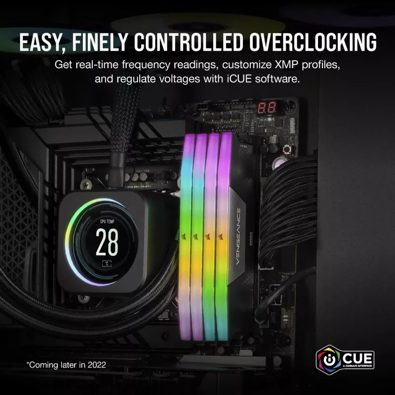 Corsair Vengeance RGB 32 GB (2x16 GB) DDR5-6000 CL38 Arbeitsspeicher-Kit, Schwarz