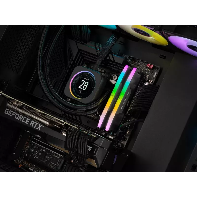 Corsair Vengeance RGB 32 GB (2x16 GB) DDR5-6000 CL38 Arbeitsspeicher-Kit, Schwarz