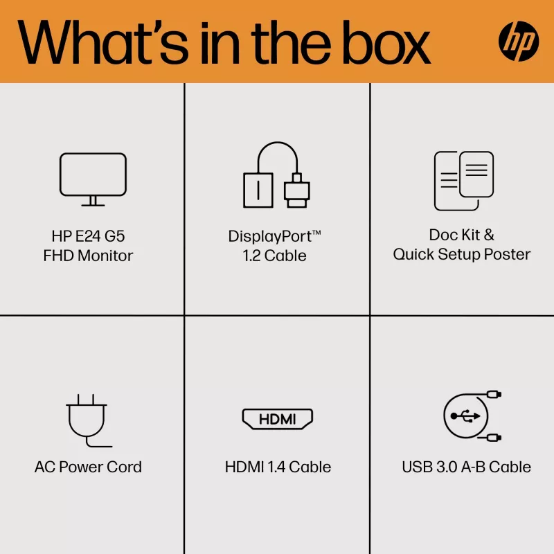 Monitor HP E-Series E24 G5 23,8 Zoll Full HD LCD 1920x1080
