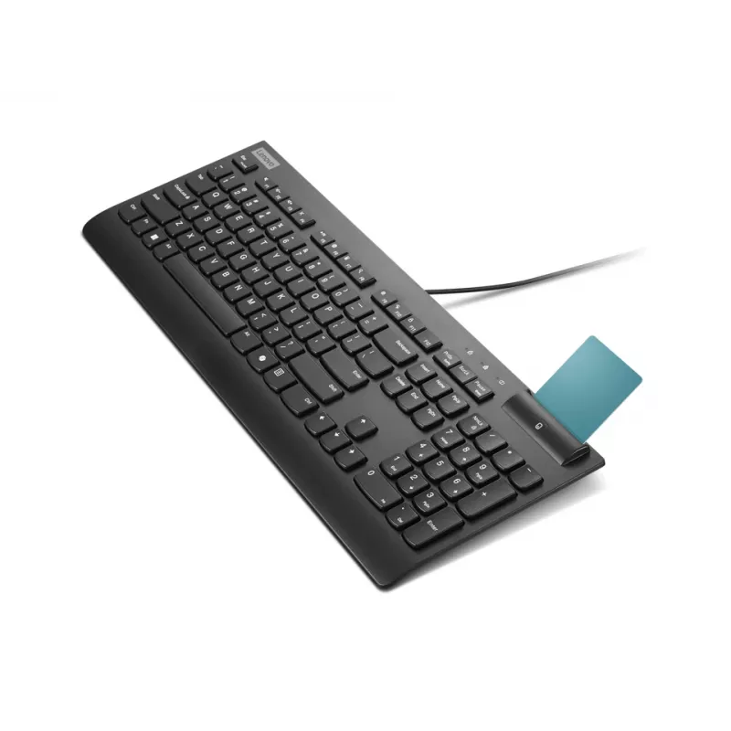 Kabelgebundene Full-Size-Smartcard-Tastatur Lenovo Smartcard Wired II — deutsches Layout, USB, 106 Tasten, schwarz