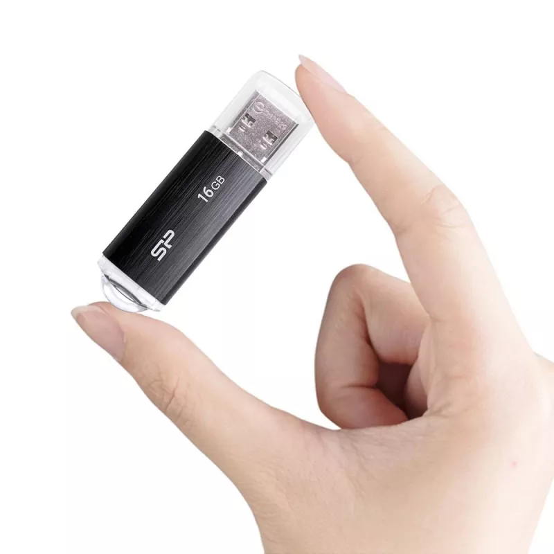 SILICON POWER Ultima U02 - 16GB USB-Stick - USB 2.0 - Schwarz (moq-30)