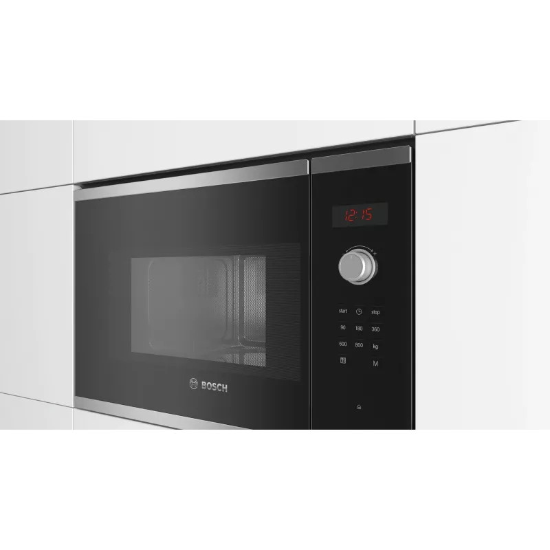 Bosch Serie 4 BFL523MS0 Mikrowelle Schwarz, Edelstahl Solo-Mikrowelle Einbau 20 L 800 W