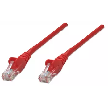 Goobay Netzwerk-Patchkabel, Cat5e, 3 m, Rot, CCA, U/UTP, PVC, RJ45, vergoldete Kontakte, rastnasenfrei, Knickschutztülle, lebenslange Garantie