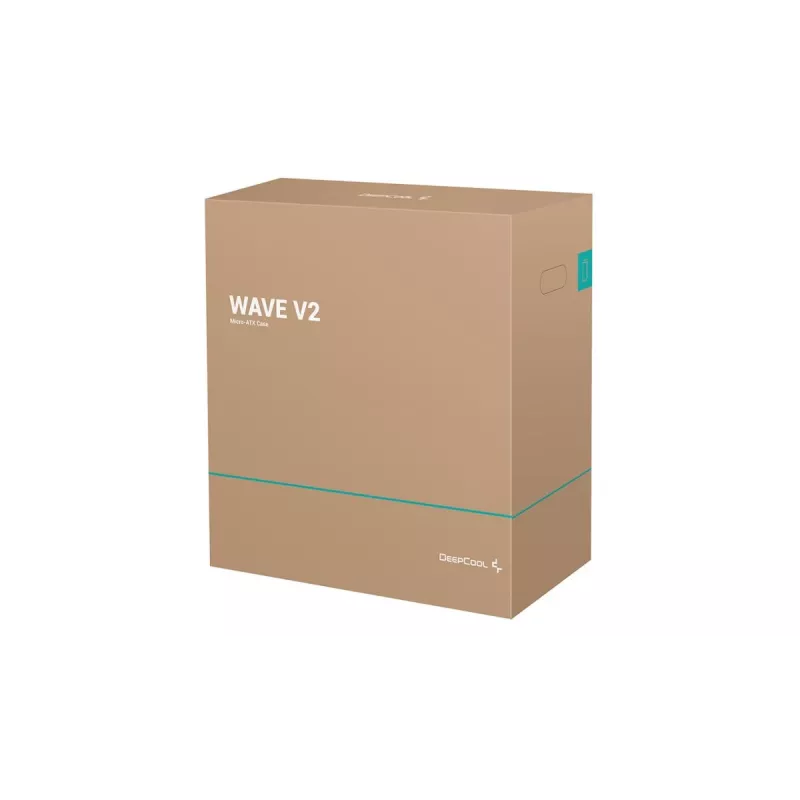 DeepCool Wave V2 DP-MATX-DPWAVE2 Mini-Tower-PC-Gehäuse, Micro ATX/Mini-ITX, Grafikkarte bis 320 mm, CPU-Kühler bis 145 mm, ohne Netzteil, Schwarz