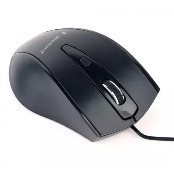 GEMBIRD USB optische Rechtshänder-Maus MUS-4B-02 — 1200 DPI, 4 Tasten, kabelgebunden, schwarz